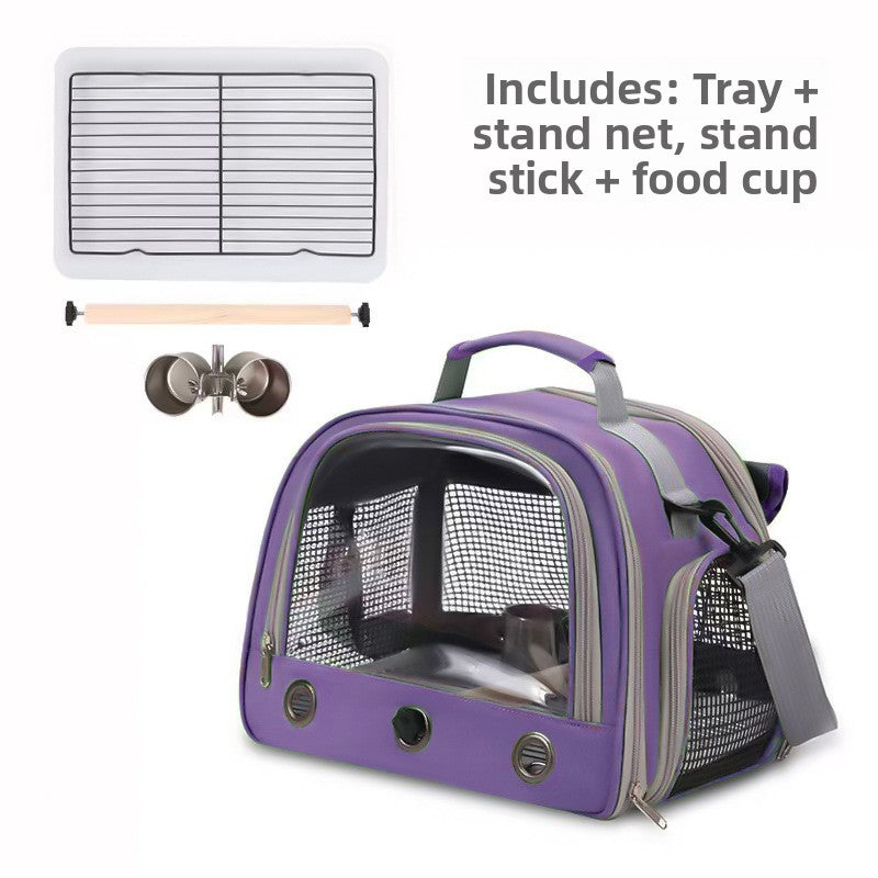 Portable Bird Carrier Shoulder Bag – Breathable Mesh Adjustable Travel Parrot Tote