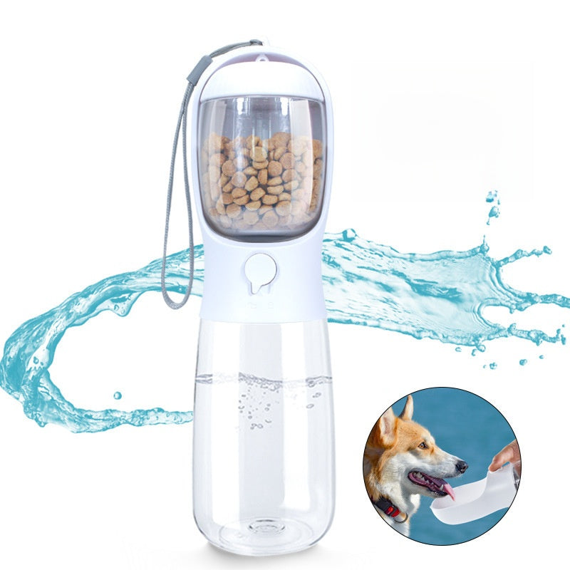 2-in-1 Portable Pet Travel Bottle – Leak-Proof Filtered Food Water Dispenser Cup
