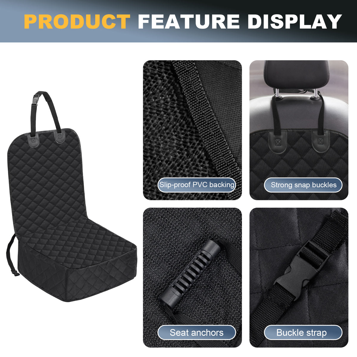 Waterproof Mesh Window Pet Car Seat Mat – Heavy-Duty Anti-Slip Travel Hammock Protector