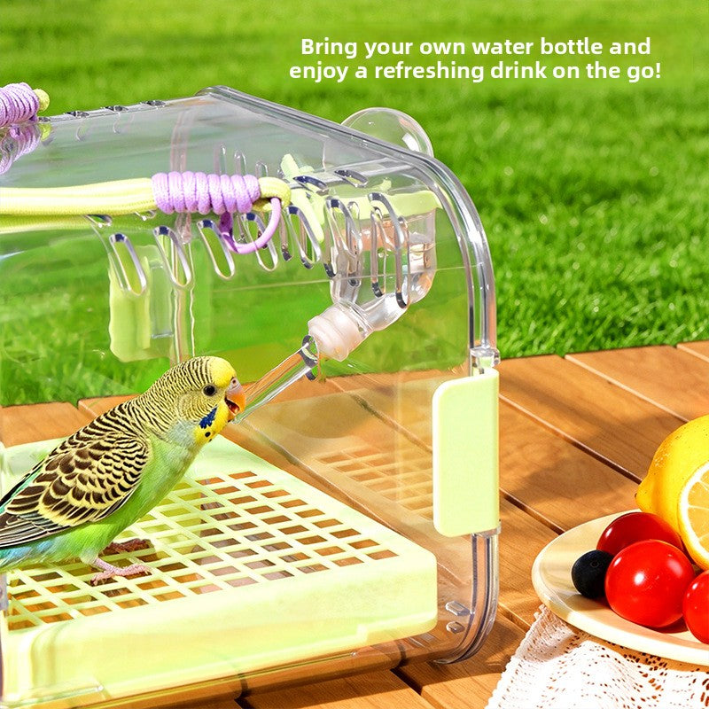 Portable Transparent Travel Bird Cage – 360 Panoramic View Lightweight Flight Carrier