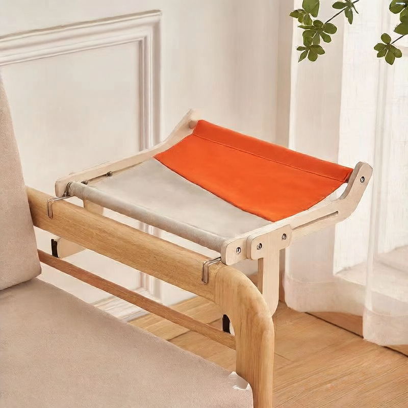 Versatile Wooden Hanging Cat Hammock – Multi-Mount Window Balcony and Bedside Cradle