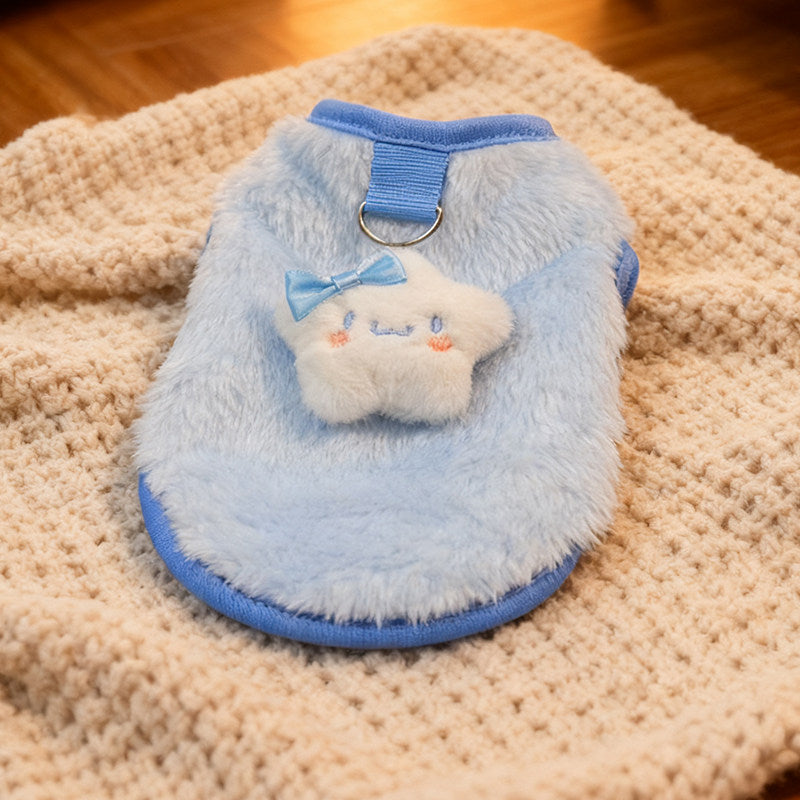 Cozy Double-Sided Fleece Cat Vest – Anti-Shedding Insulating Winter Warm Home Wear