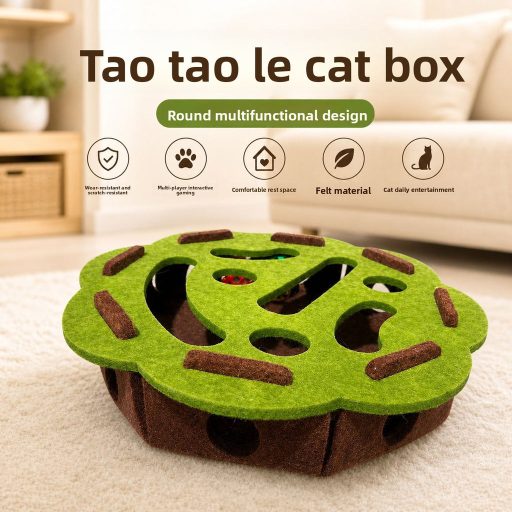 Interactive Felt Cat Scratching Maze – Anti-Shedding Cognitive Training Puzzle Toy