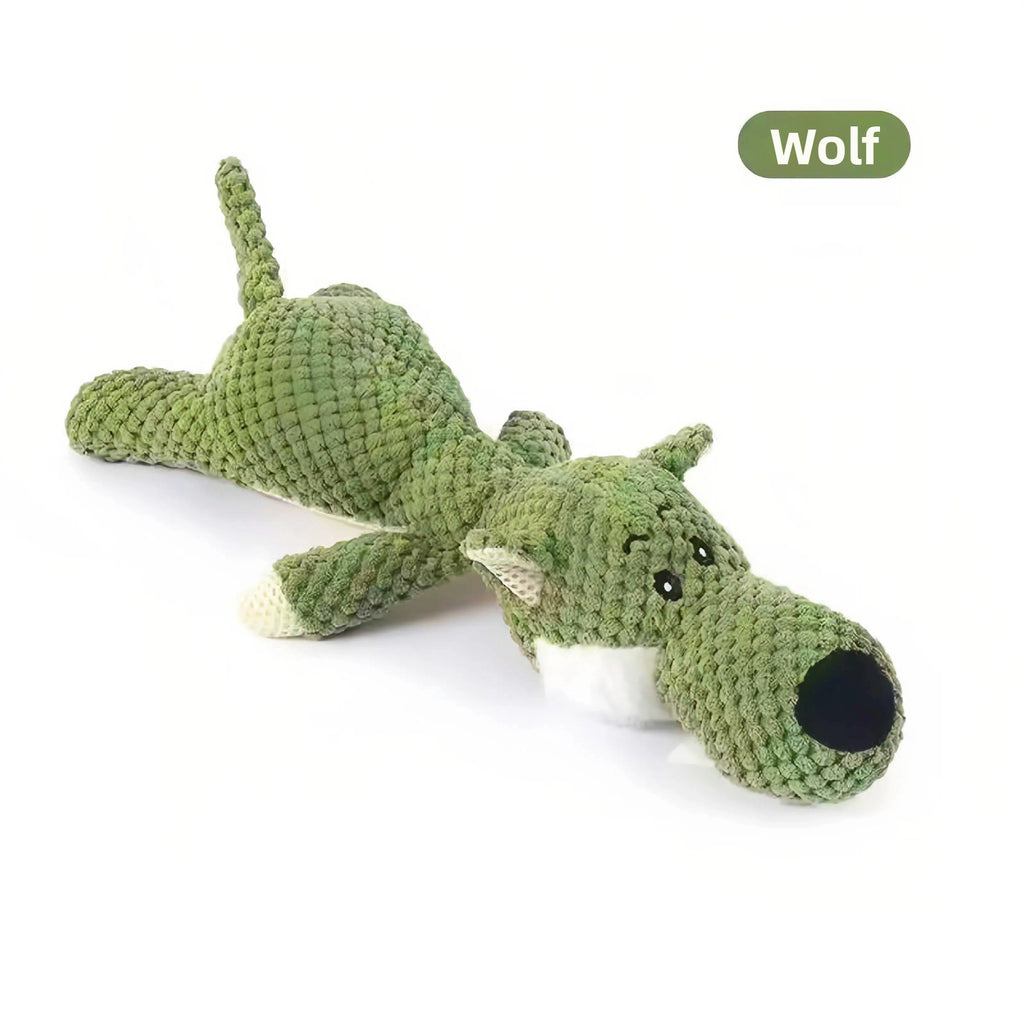 Plush Squeaky Corn-Lint Dog Toy – Heavy-Duty Molar Teething Animal Boredom Relief