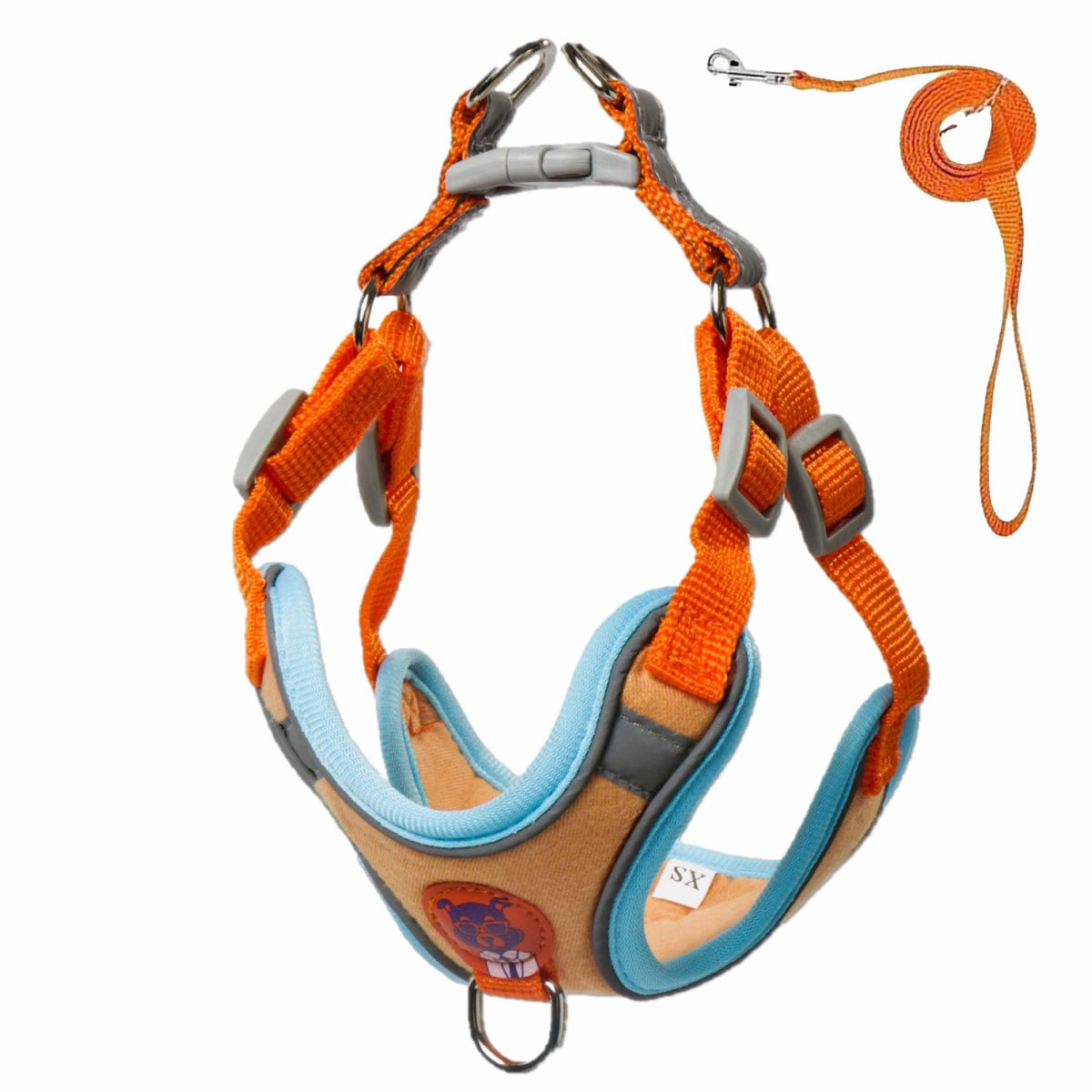 No-Choke Soft Padded Dog Leash Vest – Adjustable Reflective Night Safety Walking Set