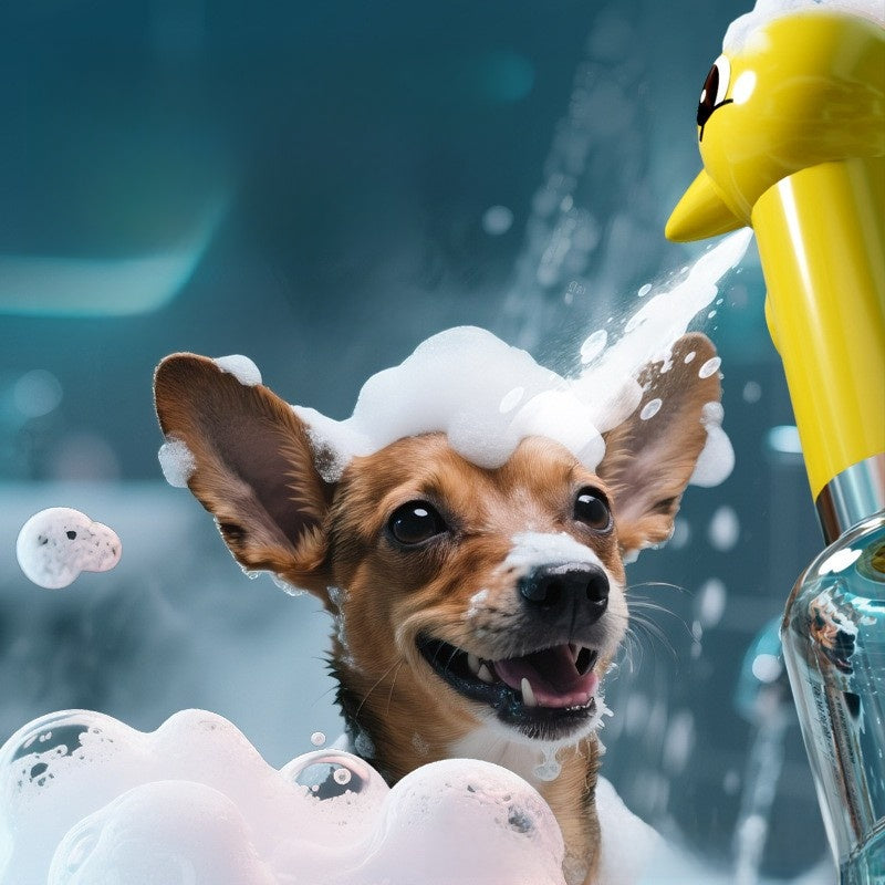 Smart Rechargeable Automatic Pet Bath Bubbler – Cordless One-Touch Rich Lathering Device