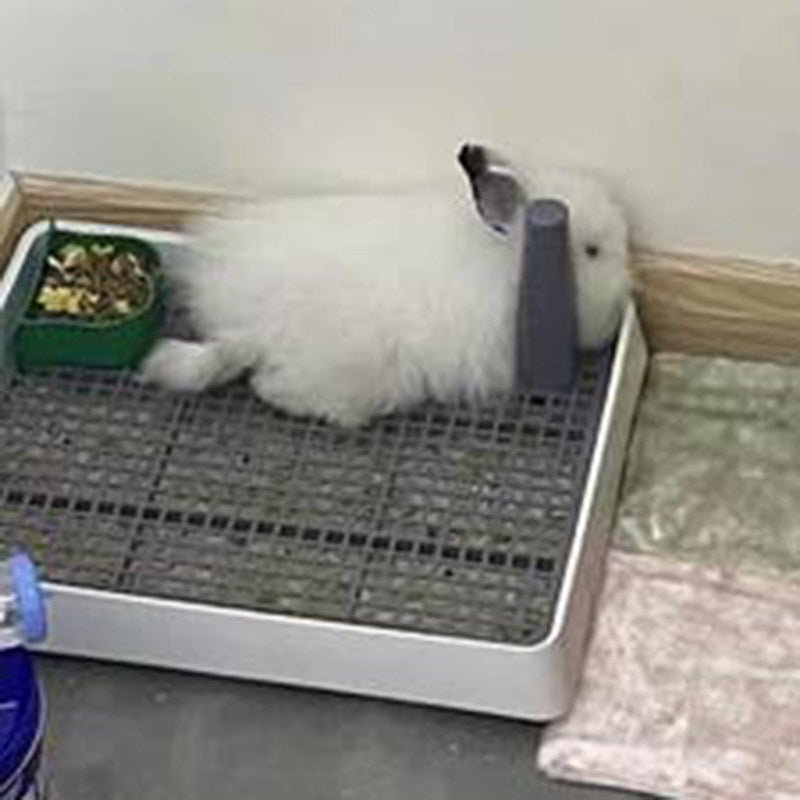 Anti-Splash Rabbit Litter Box Fence – Detachable Easy-Clean Small Pet Trainer Tray