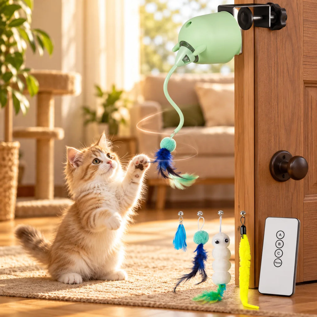 Smart Automatic Hanging Cat Teaser Toy – Motorized Interactive Door-Mount Motion Exerciser