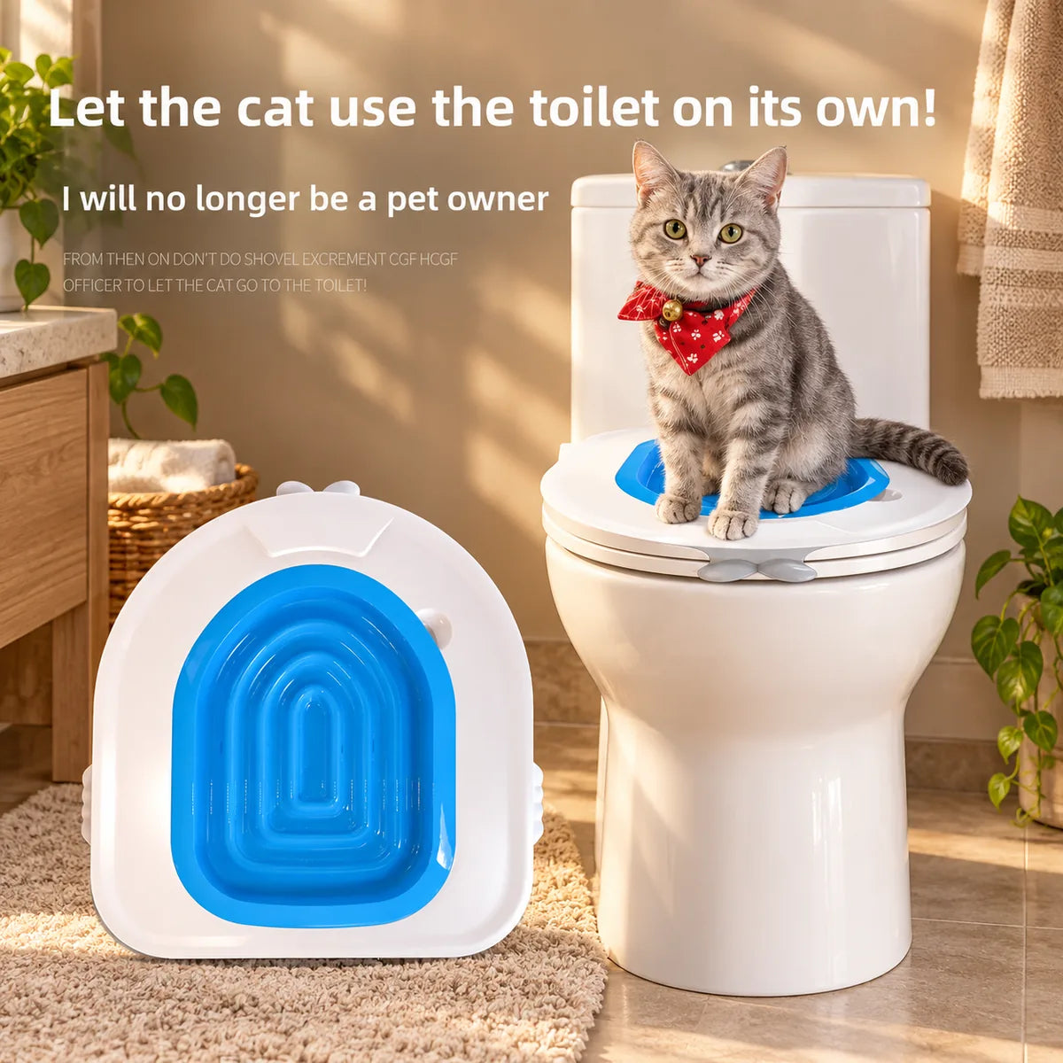 Human Toilet Training Kit for Cats – Step-by-Step Litter Tray Transition Seat
