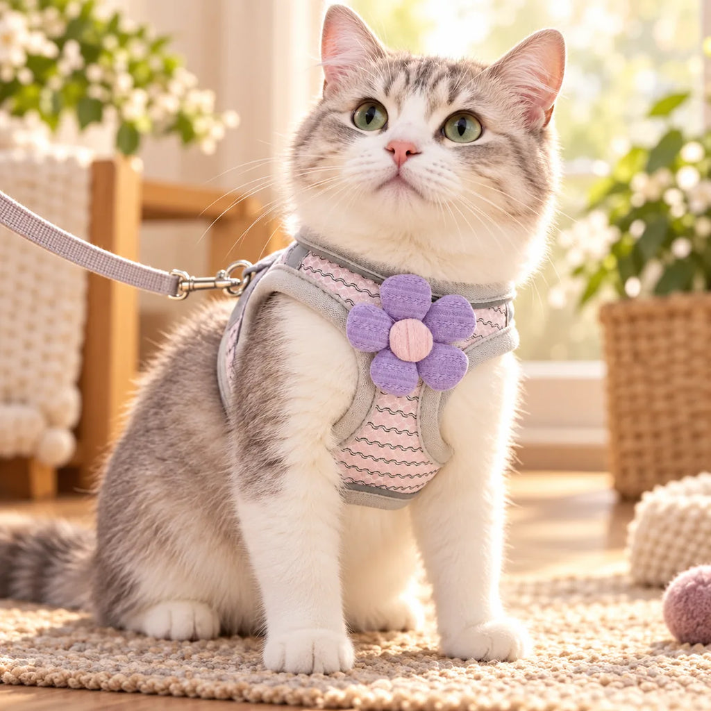 No-Choke Step-In Cat Mesh Harness Vest – Adjustable Breathable Anti-Escape Walking Solution
