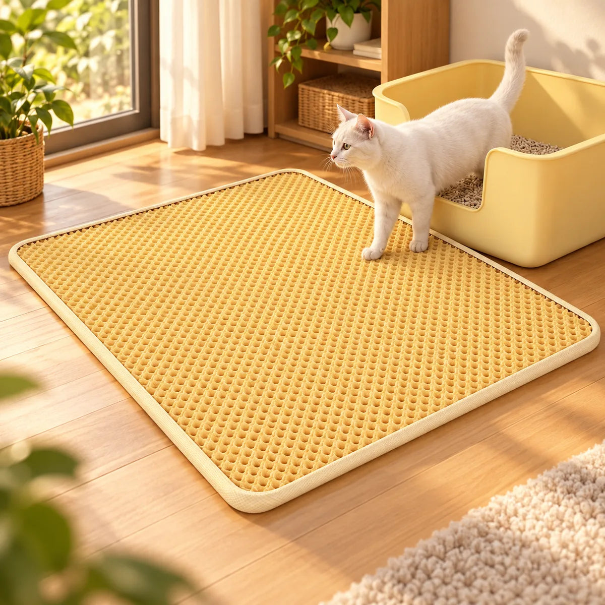 Double-Layer EVA Cat Litter Mat – Anti-Tracking Waterproof Splash-Proof Trapping Pad