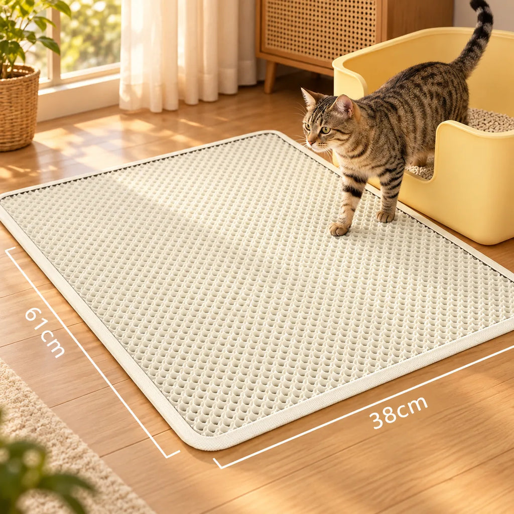 Waterproof EVA Cat Litter Mat – Leak-Proof Anti-Spill Trapping Waste Pad