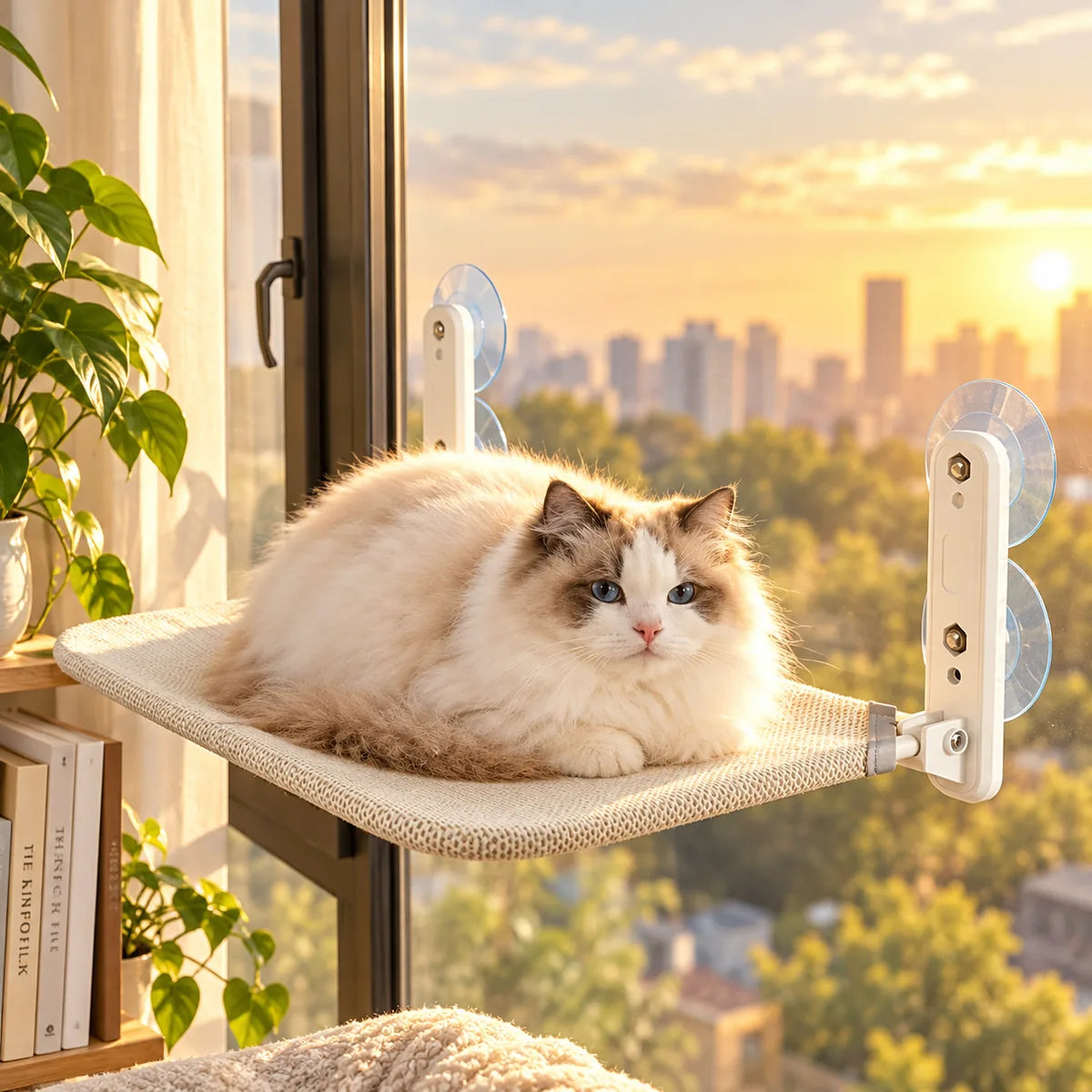 Foldable Balcony Cat Window Hammock – Space-Saving Suction Cup Breathable Mesh Cradle