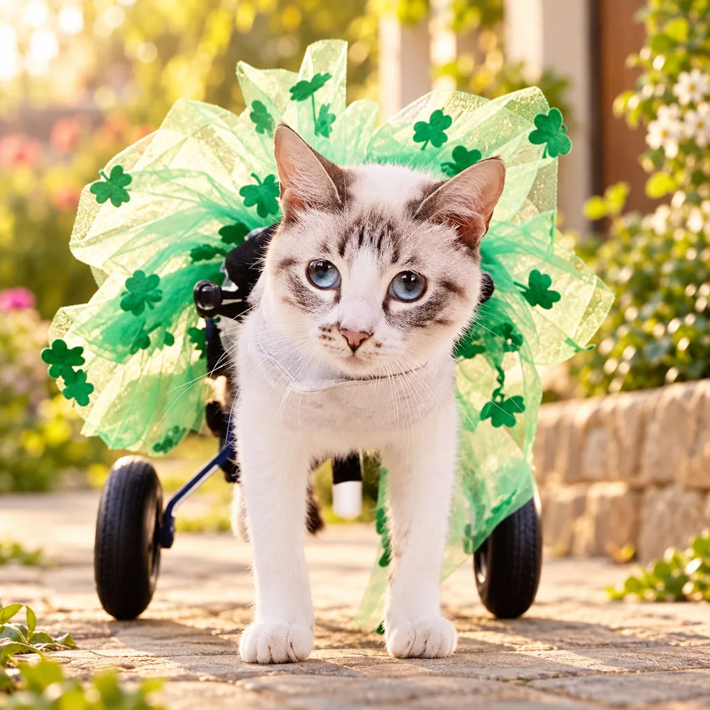 Two-Wheeled Aluminum Cat Wheelchair – Adjustable Hind Limb Mobility Rehabilitation Cart