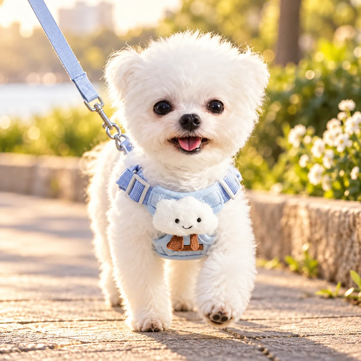 No-Choke Soft Cotton Dog Vest Leash – Adjustable Escape-Proof Safety Walking Set