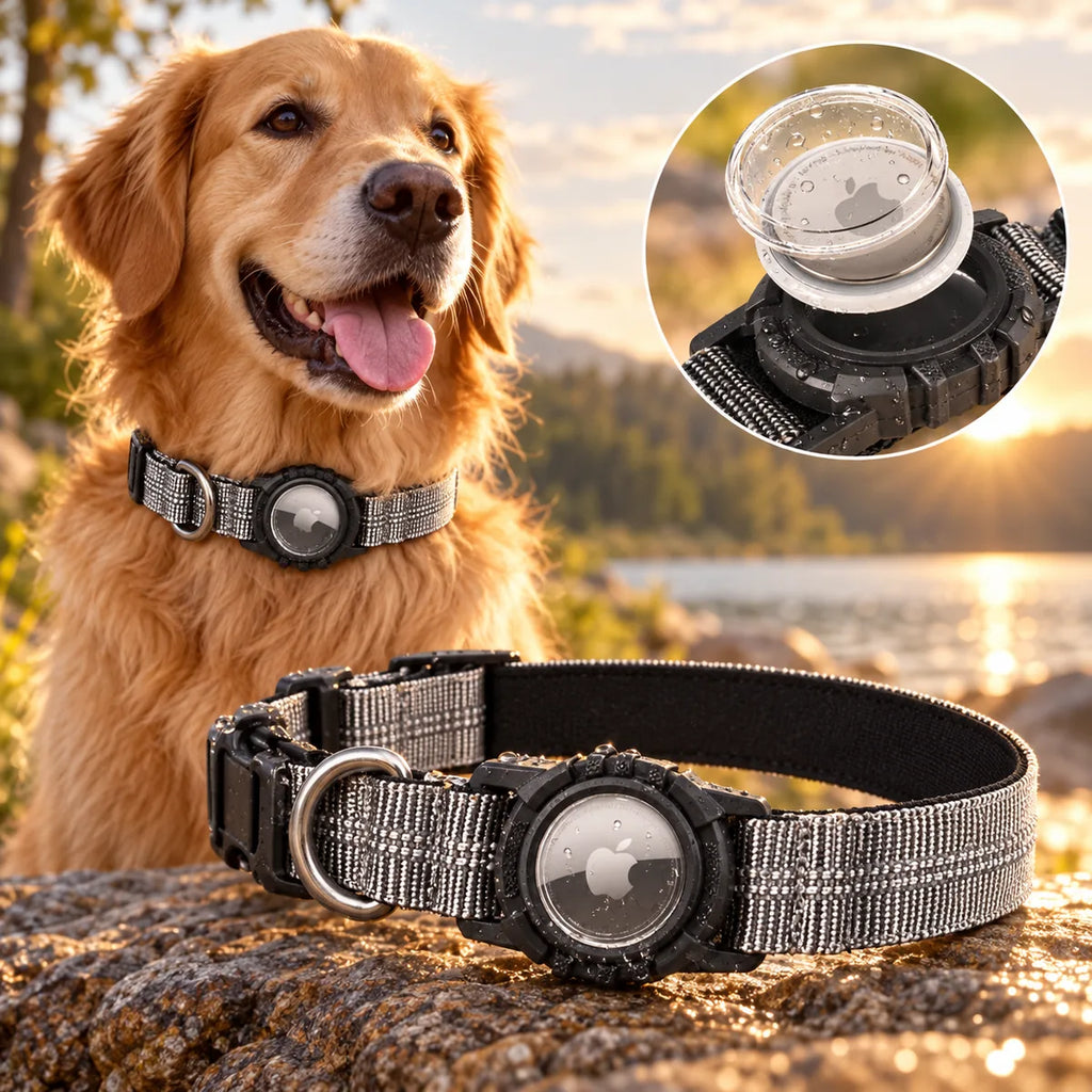 Waterproof AirTag Dog Collar Holder – Reflective Heavy-Duty Anti-Loss Tracker Case