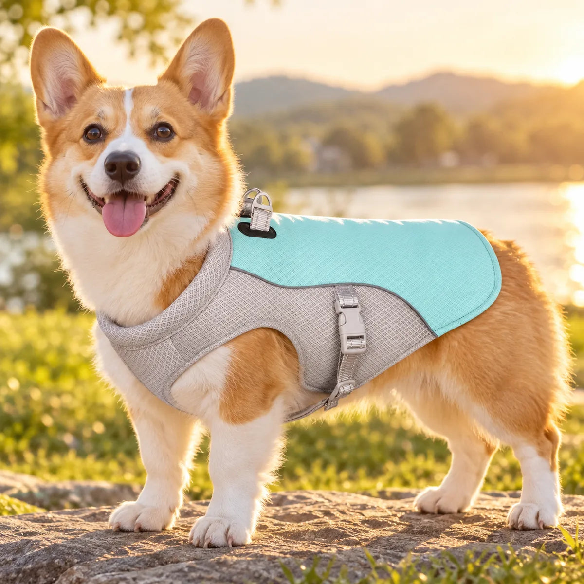 Breathable Temperature Regulating Dog Cooling Vest – Lightweight Everyday Walking Harness Wrap