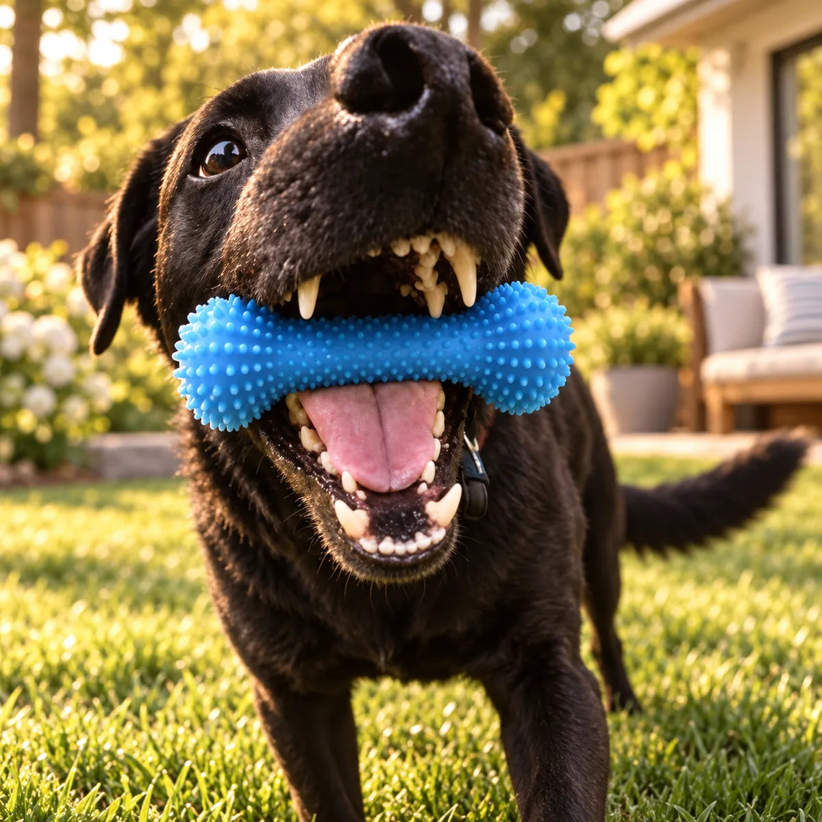 Heavy-Duty Rubber Bone Dog Chew Toy – Indestructible Dental Health Boredom Relief Trimmer