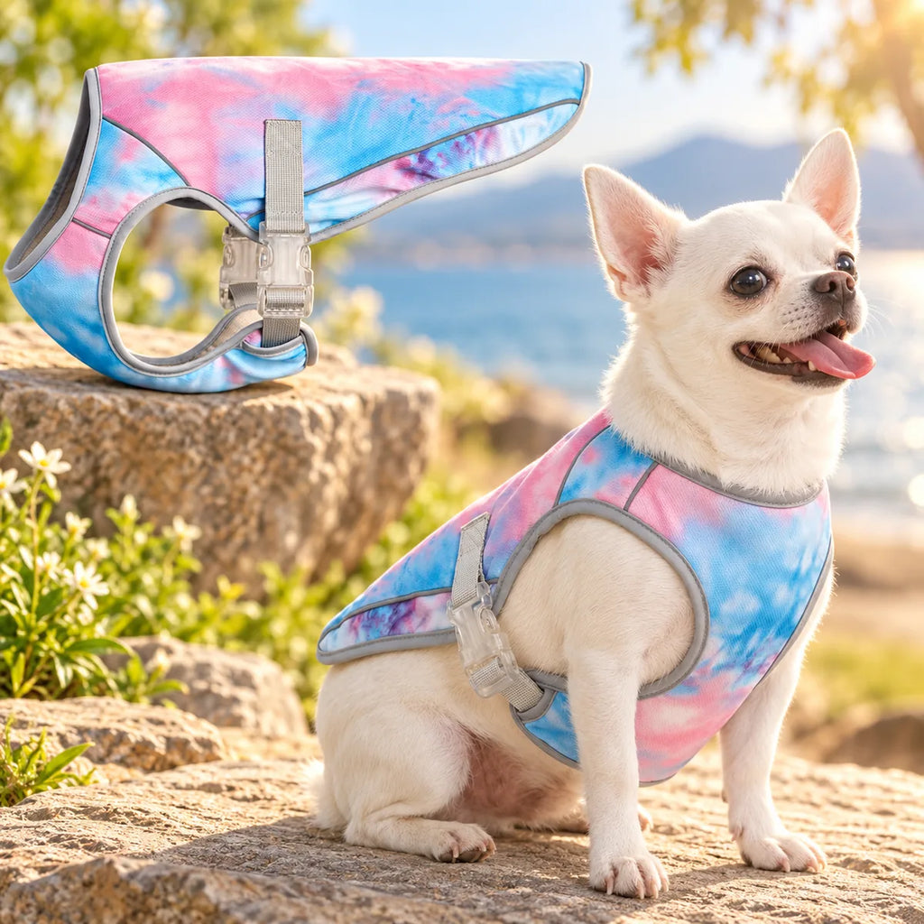 Advanced Heat Relief Cooling Dog Vest – Lightweight Breathable UV Protection Sun Coat