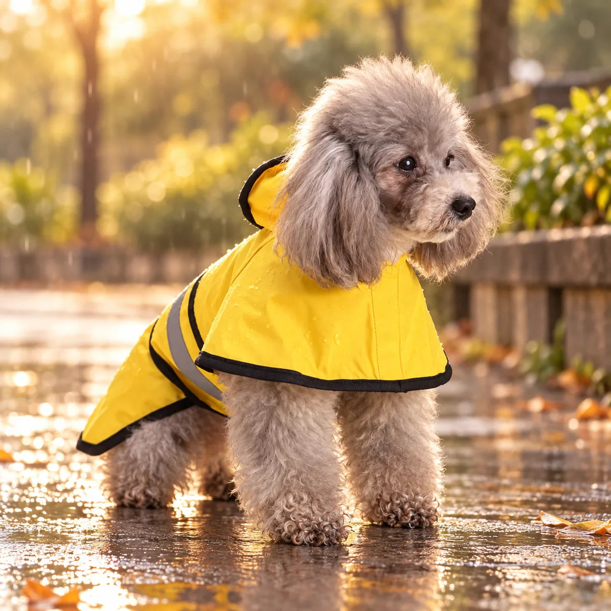 Full-Body Waterproof Dog Raincoat – High-Visibility Reflective Breathable Storm Hoodie
