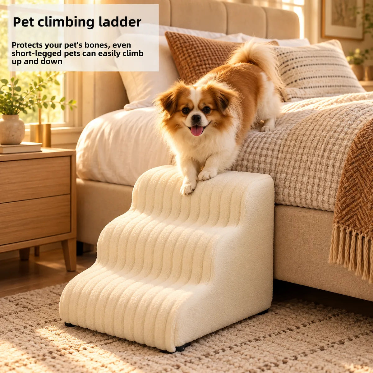 Anti-Slip Light Step Pet Dog Stairs – Portable High-Stability Safety Furniture Access Ramp
