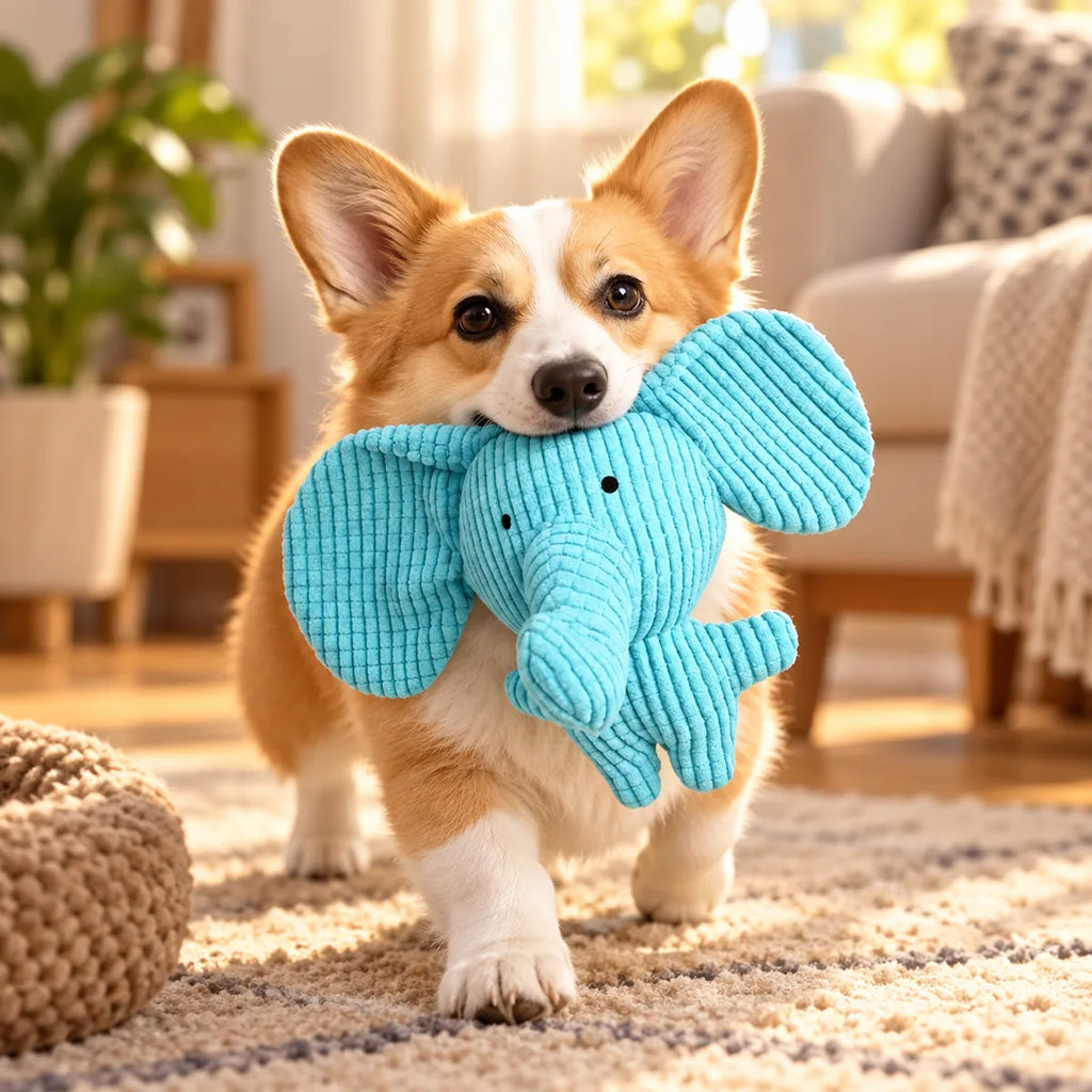 Plush Squeaky Bite-Resistant Dog Toy – Puppy Molar Teeth Grinding Boredom Relief