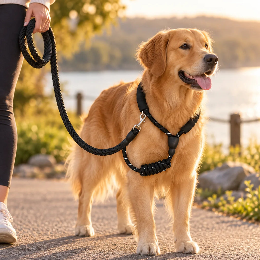 No-Choke Step-In Dog Harness Vest – Secure Escape-Proof Reflective Night Walking Set