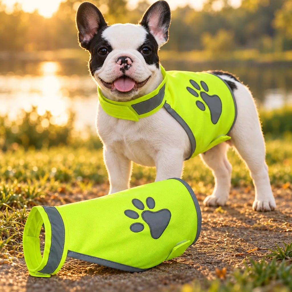 High-Visibility Reflective Dog Safety Vest – Breathable Bright Flashing Slip-On Wrap