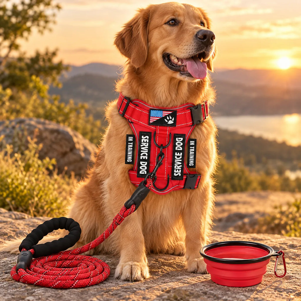 High-Visibility Reflective Dog Safety Vest – Adjustable Heavy-Duty Outdoor Night Training Harness