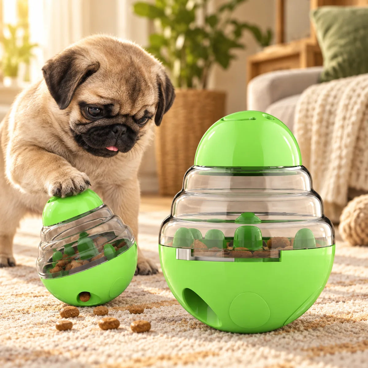 Wobble Ball Interactive Slow Feeder – Spill-Proof Mental Stimulation Treat Dispensing Toy