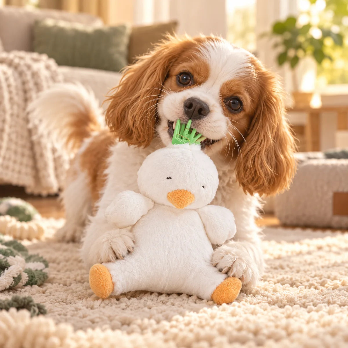 Plush Squeaky Crinkle Dog Toy – Hidden Sniffing Pocket Mental Enrichment Forager