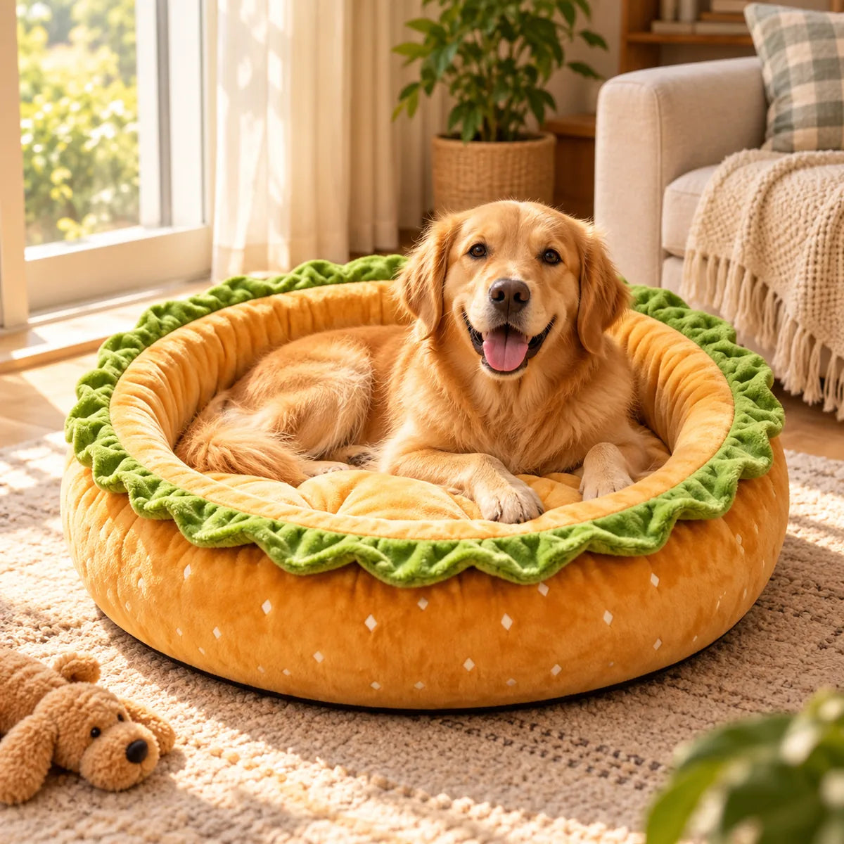 Anti-Anxiety Soft Plush Pet Bed – Winter Warm All-Season Deep Sleep Cushion