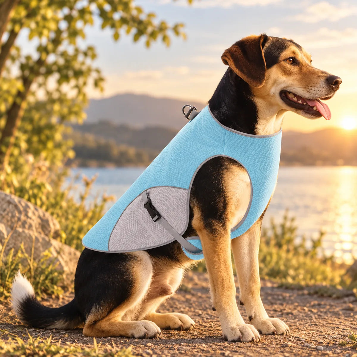 Evaporative Cooling Water-Absorbent Dog Vest – Lightweight Reflective Anti-Heatstroke Sun Coat