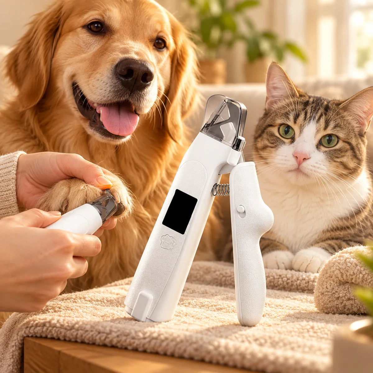 2-in-1 LED Pet Nail Grinder Set – Precision Clipper With Safety Guard Lights
