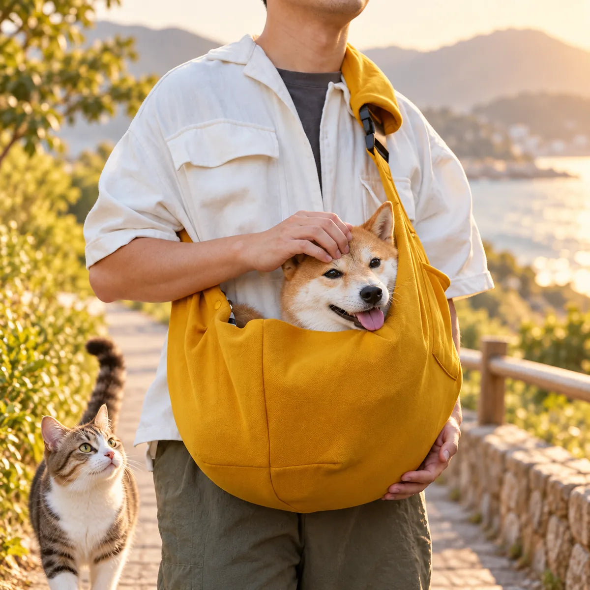Adjustable Padded Shoulder Pet Carrier Bag – Lightweight Breathable Travel Tote Sling