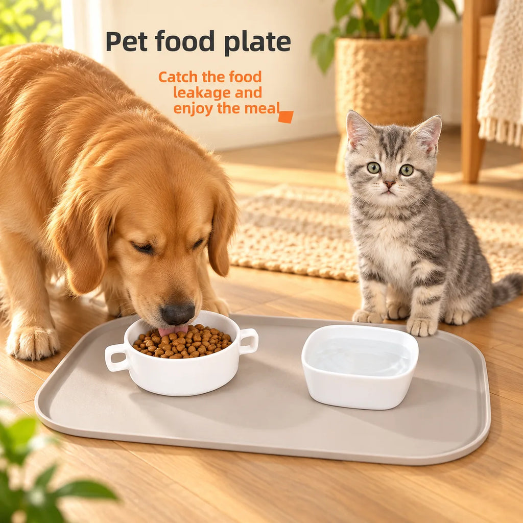 Foldable Spill-Proof Silicone Pet Feeding Mat – Non-Slip Waterproof Travel Food Placemat
