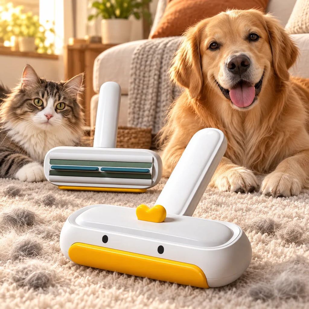 Reusable Electrostatic Pet Hair Remover Roller – Multi-Surface Bed Carpet Fur Adsorption Brush