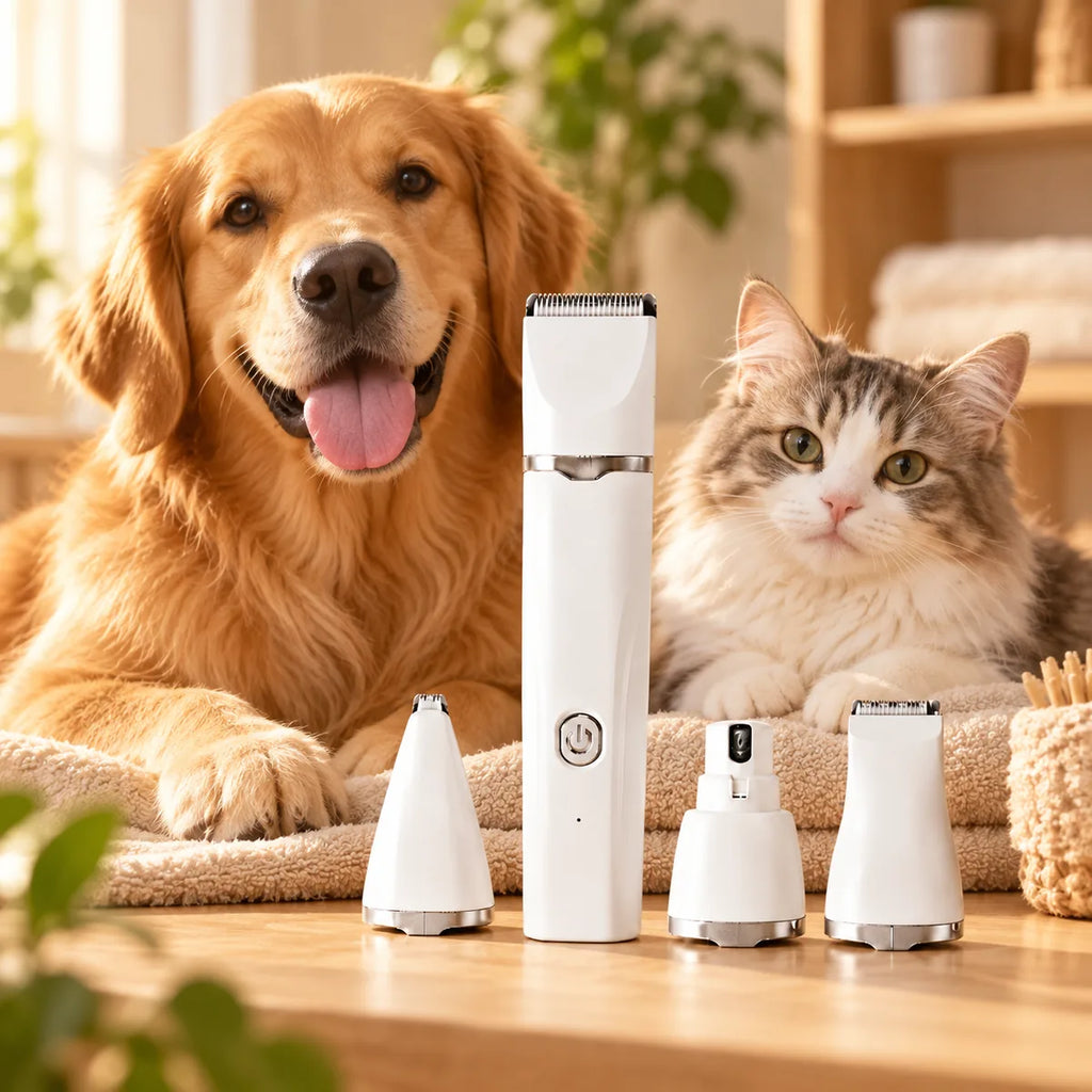 4-in-1 Cordless Pet Grooming Clipper Set – Precision Hair Trimmer And Safety Nail Grinder
