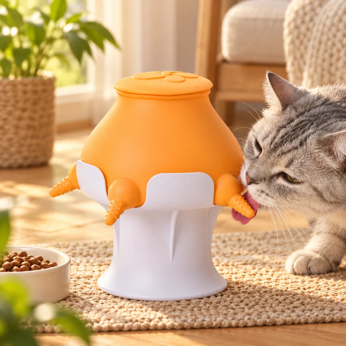 Silicone Self-Service Bionic Pet Feeder – Multi-Functional Nursing Water Food Station