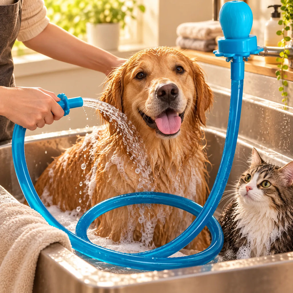 Leak-Proof Universal Silicone Pet Shower Hose – Lightweight High-Flexibility Rinsing Attachment