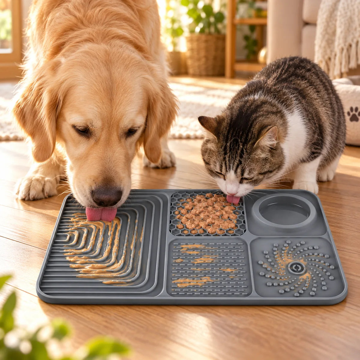 Anti-Anxiety Silicone Pet Licking Mat – Suction-Base Spill-Proof Slow Feeder Meal Station