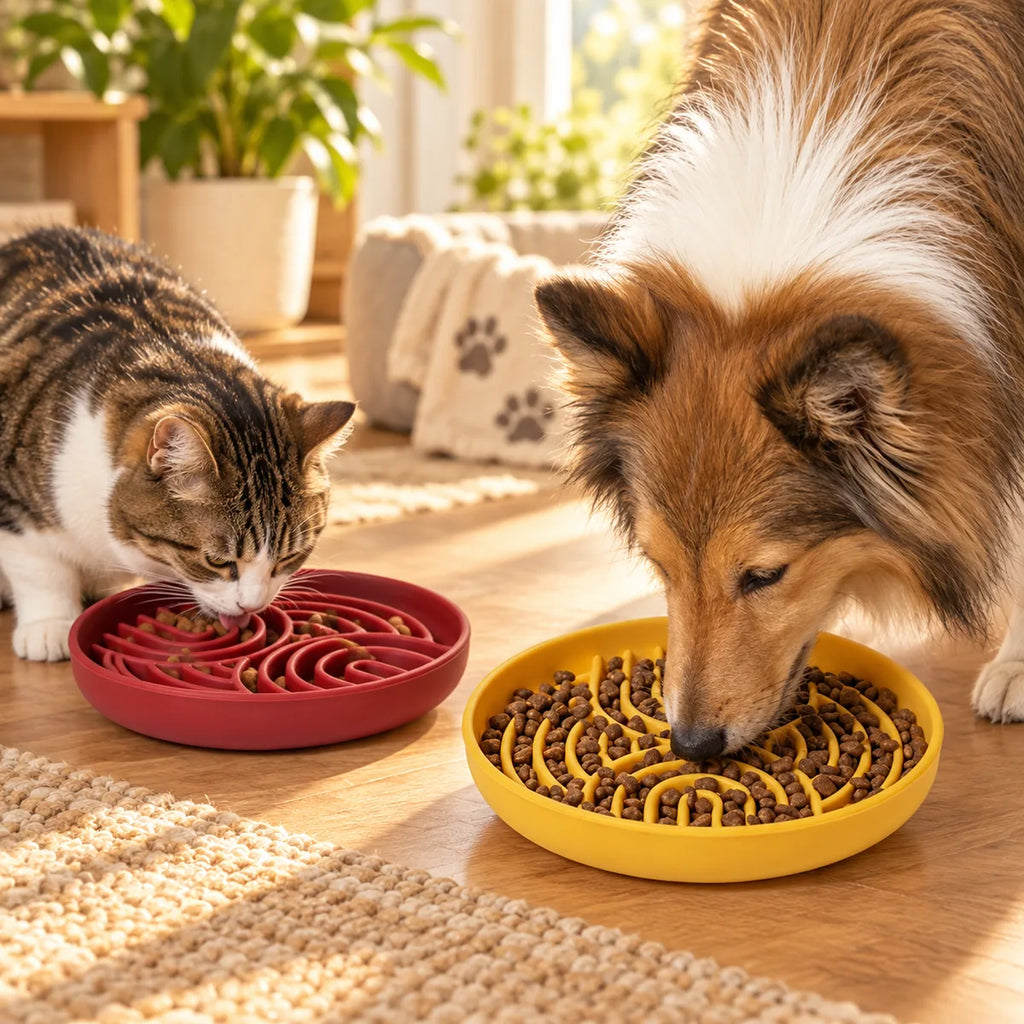 Anti-Choke Silicone Slow Feeder Bowl – Calming Suction-Base Licking Mat Meal Station