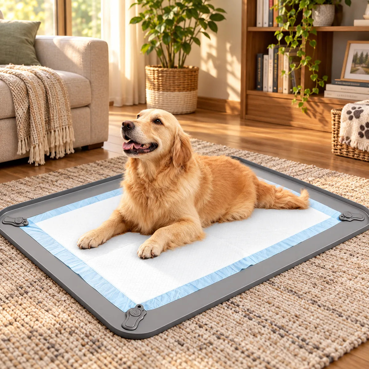 Washable Snap-On Silicone Pet Urine Pad – Reusable Waterproof Cat Dog Training Mat