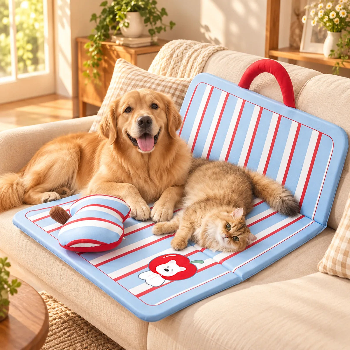 Waterproof All-Season Pet Cooling Mat – Double-Sided Anti-Anxiety Deep Sleep Cushion