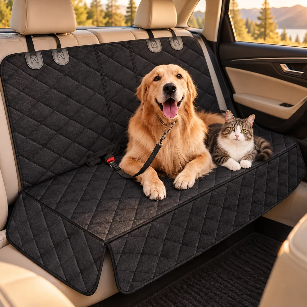 Waterproof 600D Oxford Pet Car Seat Mat – Non-Slip PP Cotton Travel Hammock Protector