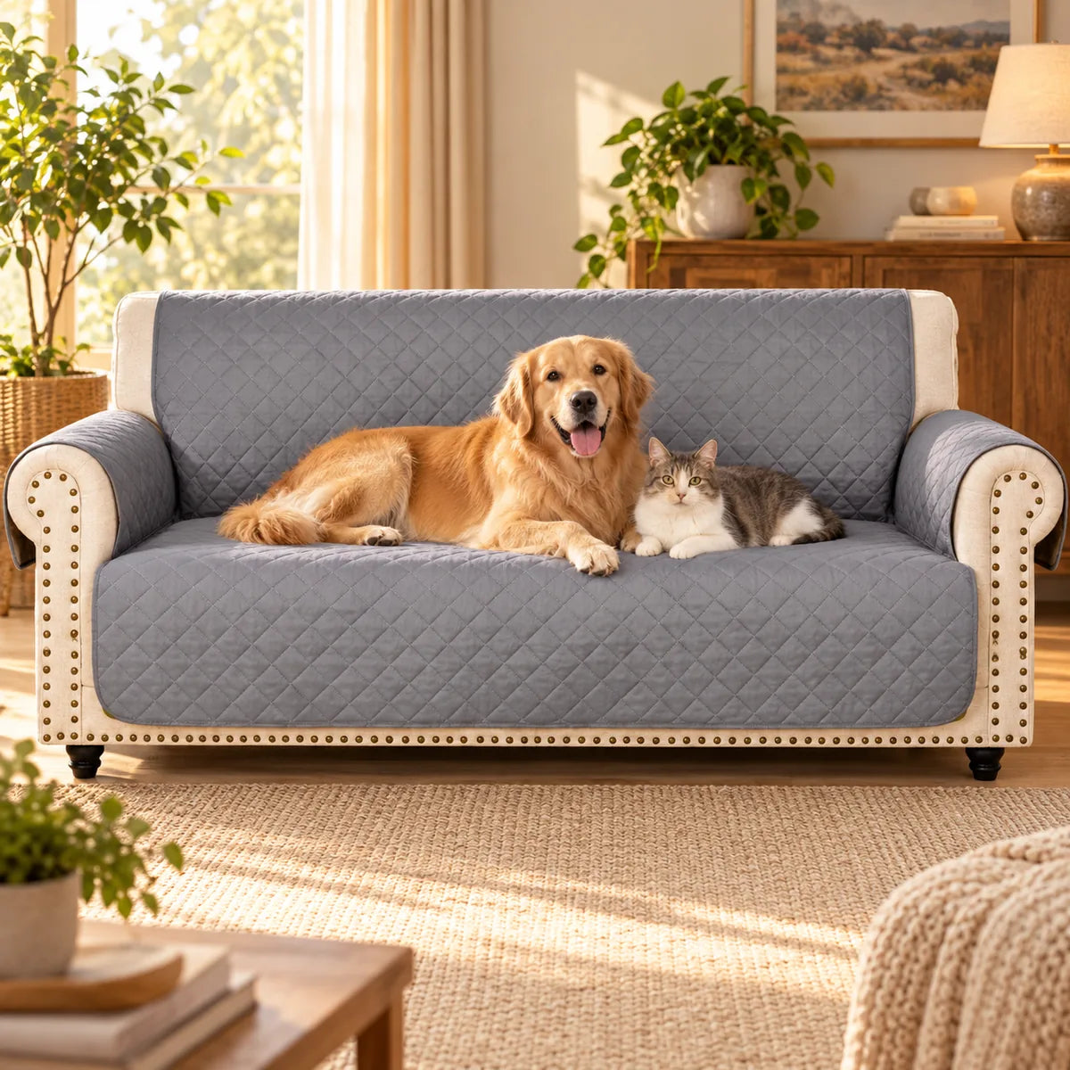 Waterproof Non-Slip Pet Sofa Cover – Universal All-Season One-Piece Furniture Protector Cushion