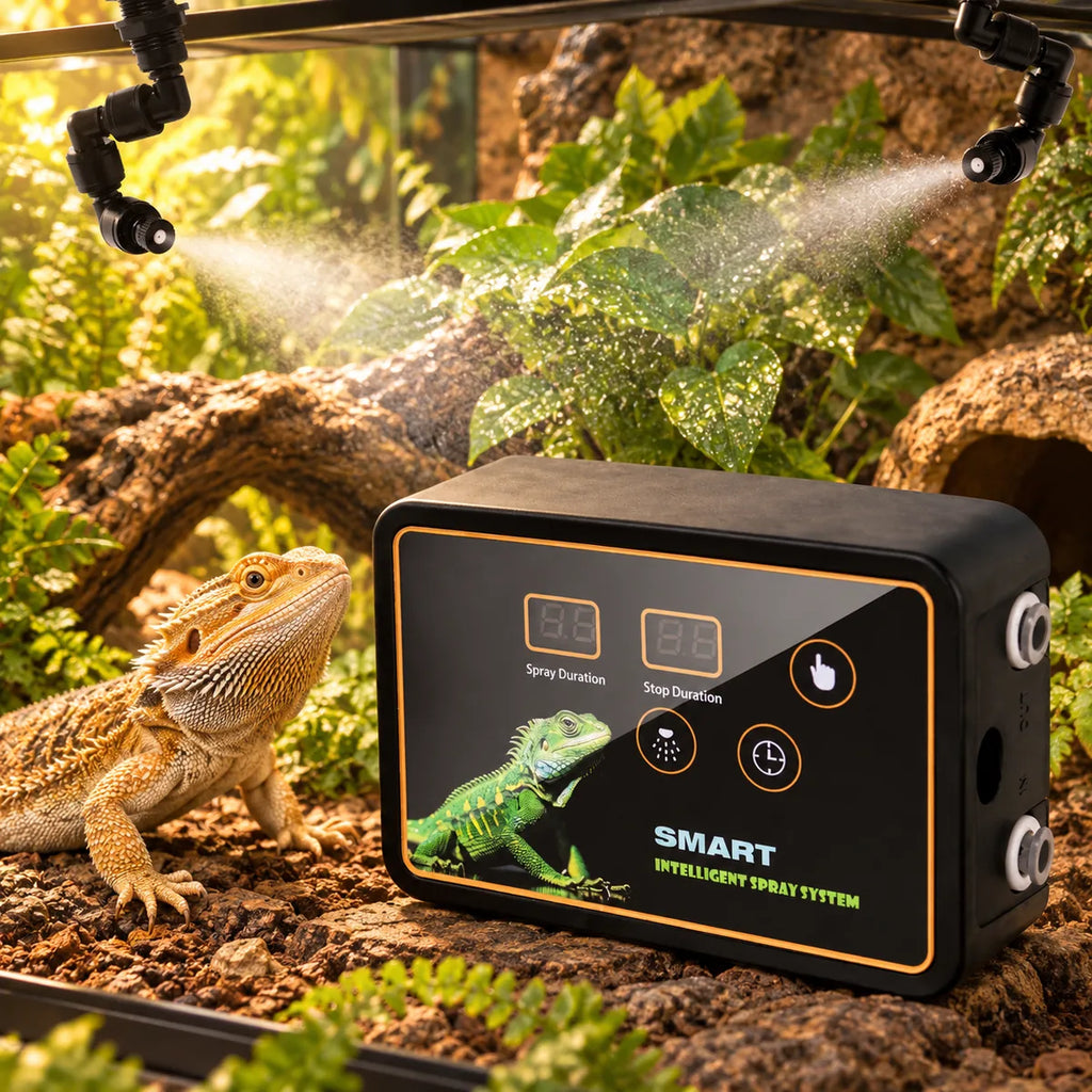 Programmable Reptile Terrarium Misting System – Automatic Smart Timing Humidity Spray Kit