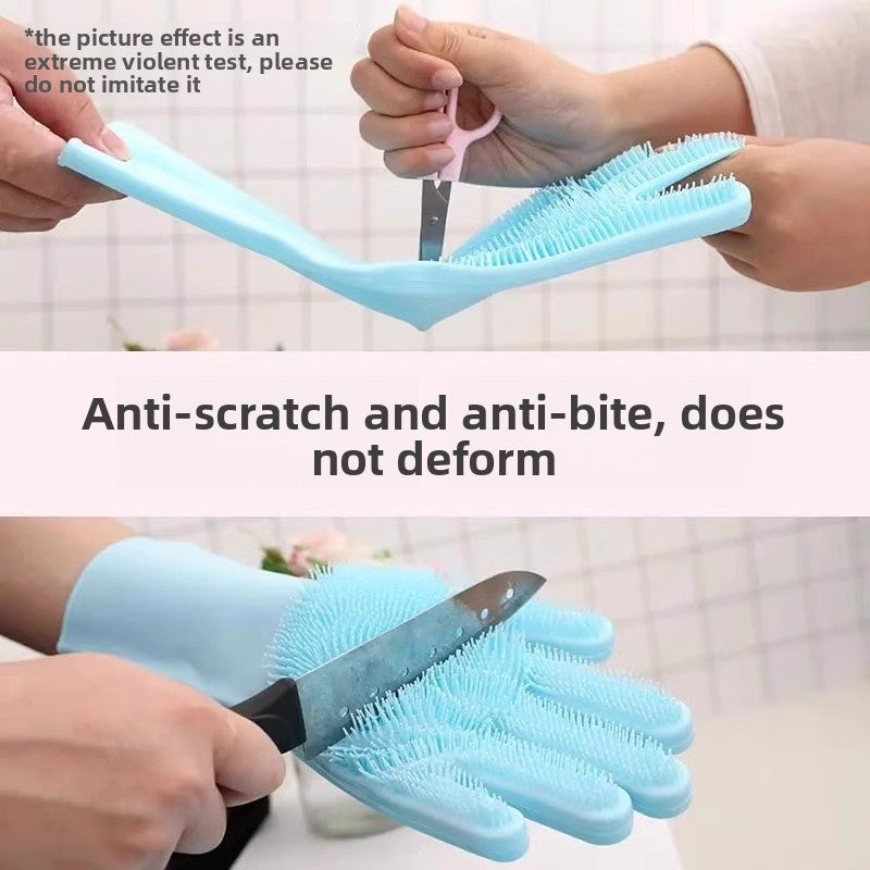 Anti-Bite Silicone Pet Bathing Gloves – Soothing Massage Deshedding Fur Cleaning Mitts