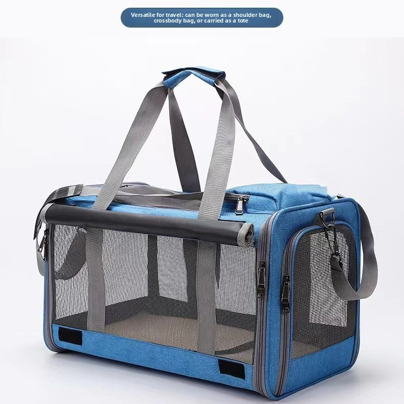 Large-Capacity Foldable Pet Carrier Bag – Car-Mounted Travel Oxford Cloth Suitcase