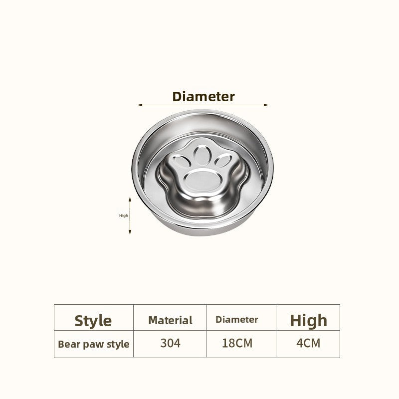 Heavy-Duty Stainless Steel Slow Feeder Bowl – No-Slip Rust-Resistant Anti-Choke Meal Station